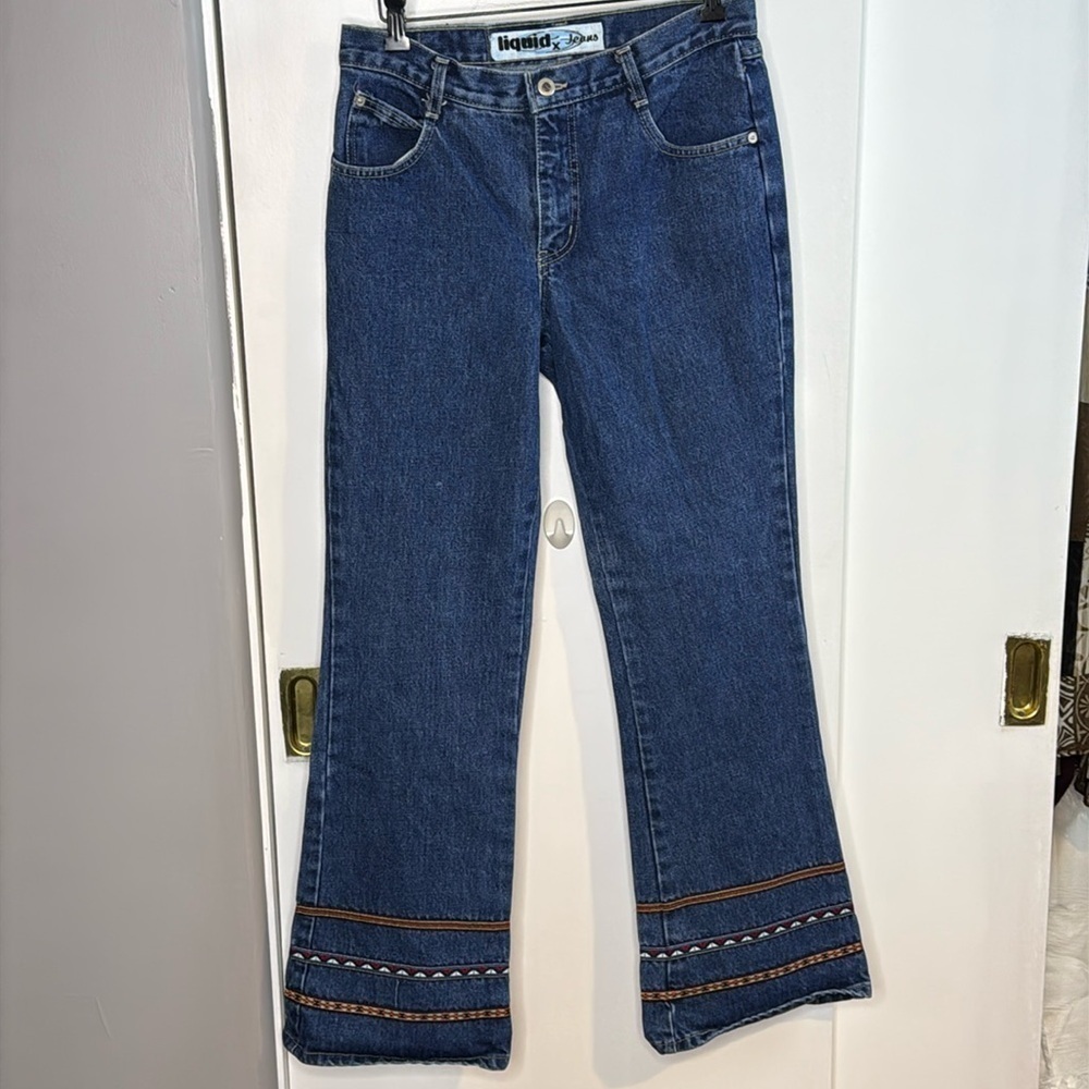Vintage Liquid X, 9, dark wash, flare, bootcut, country, boho, hippie, jeans